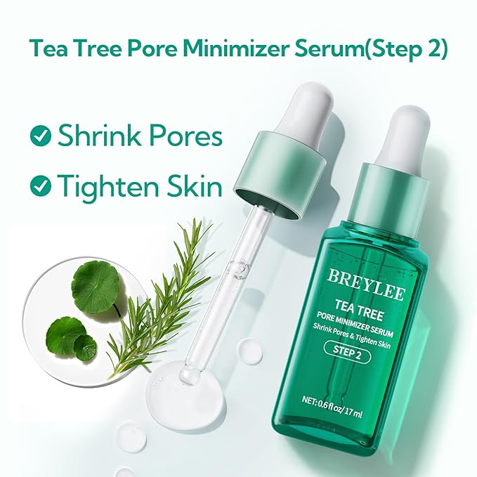Pore Minimizer Serum, BREYLEE Pore Refining Serum for Face & Nose, Oil Control Firming, Shrinking Pore & Tightening Skin, Pore Moisture after Blackhead Remover, Clam and Soothing Skin Care