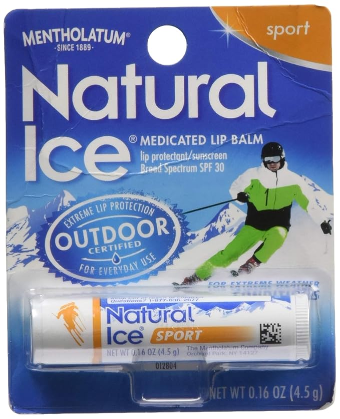 Natural Ice Mentholatum Sport Medicated Lip Protectant With Spf 30 Sunscreen, 0.15 Ounce