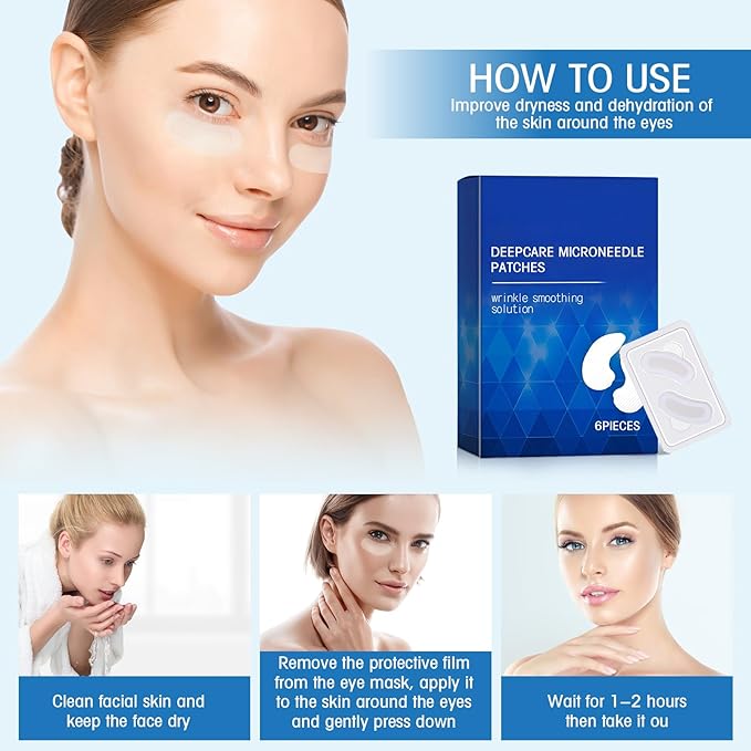 Malora Microglow Eye Patches, Malora Eye Patch, Microglow Patches, Everver Glowup Deep Care Microglow Patches, Women Face Wrinkles Deep Care Microglows Mask Set for Hydration & Soothing(2 Box)