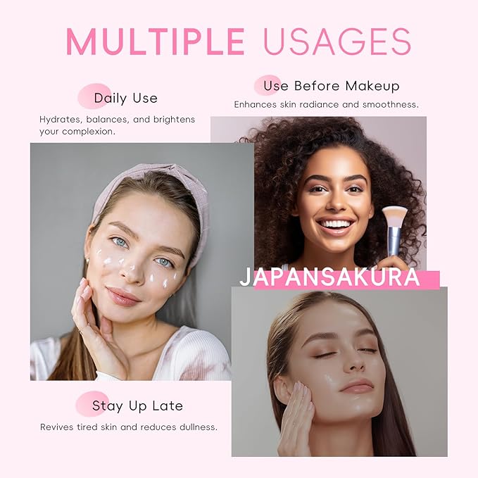 Sakura Skincare Set for Teen Girls, Complete 34PCS Face Care Kit, Christmas Pamper Gift Set for Women & Teenage Girls, Hydrating & Nourishing Travel-Friendly Daily Facial Skincare Routine