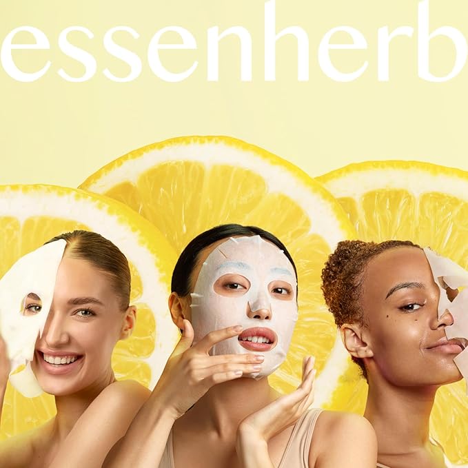 Lemon Dill Radiant Glow Cotton Mask, Brightening, Vegan, Korean Skin Care Face Mask 25g*5 sheets