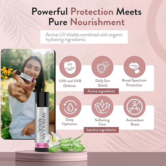 Moroccan Magic Organic Lip Balm & SPF15: 11 Piece Variety Pack Gift Set | Organic Argan and Essential Oils | Smooth | Natural | Non-Toxic | Cruelty Free | 11 Pack
