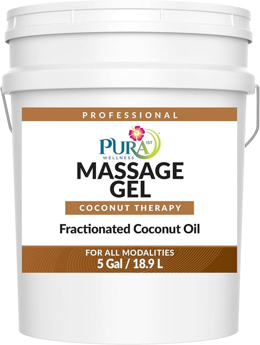 Coconut Therapy 5 Gallon Massage Gel, Deep Tissue Infused Formula for Physical Recovery, Wellness Emollient for Bodywork, Unscented Glide for Softness, Skin Hydrating, Moisturizing