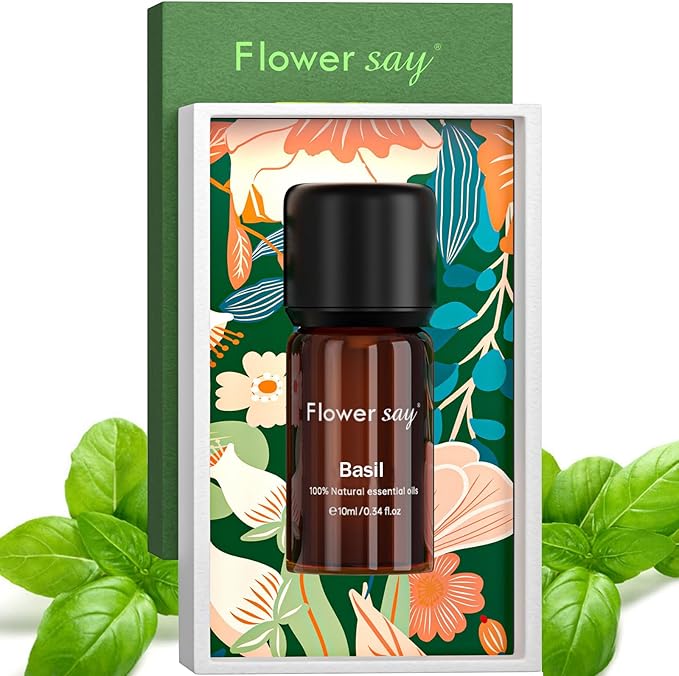 Basil Essential Oil 0.34Oz - 100% Pure Natural MAX Undiluted Premium Therapeutic Grade Essential Oils for Diffuser/Skin Care/Massage/Hair/Toenails