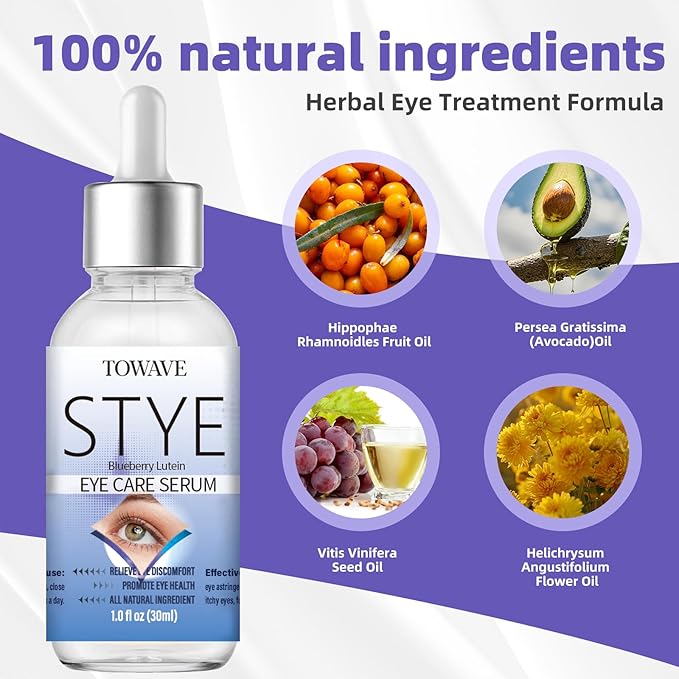 Stye Eye Treatment, Natural Relief Drops Serum for Styes Chalazion and Blepharitis, Fast Chalazion Remover for Restore Healthier Eye Skin (1 Fl Oz (Pack of 1), Original)