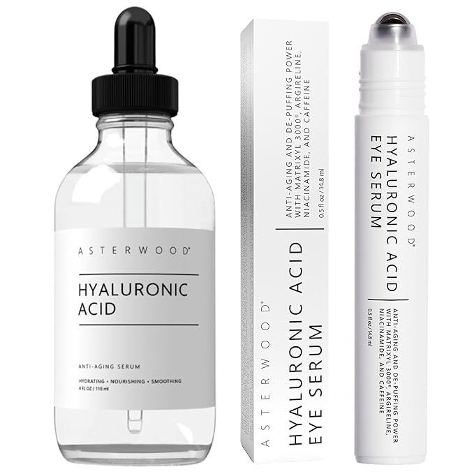 Asterwood Hyaluronic Acid Serum (4 oz) + Hyaluronic Acid Eye Serum