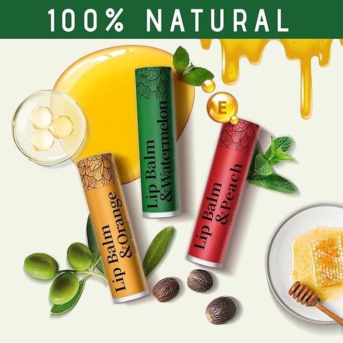 126 Pcs Lip Balm Bulk, 12 Flavored Pack of Lip Balms Pack Natural Moisturising Organic Lip Balm Set for Cracked Lips, Bulk Gifts Stocking Stuffers Party Favors(4.2g/0.15oz)