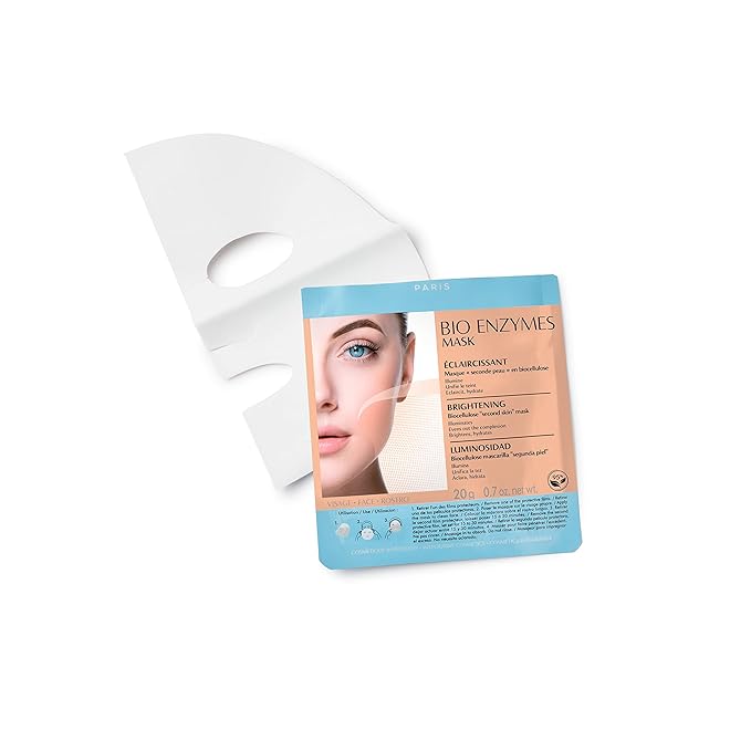Talika Bio Enzymes Brightening Mask - Hydrating & Illuminating Face Mask - Biocellulose Regenerating Mask - Second Skin Effect Beauty Sheet Mask - 20g