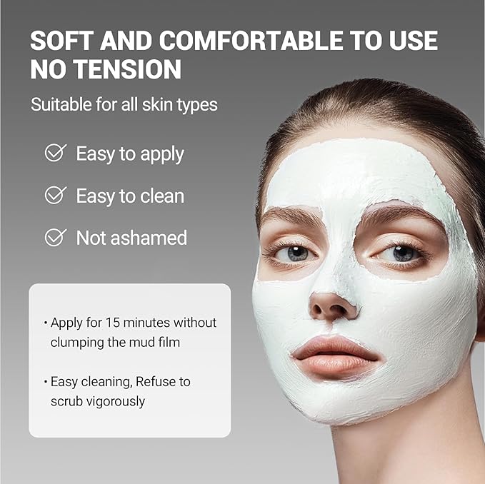 Deep Cleansing Mud Mask - Purifying Clay Facial Mask for Blackhead Removal, Pore Minimizer & Oil Control, Natural Exfoliating Detox Mask for Sensitive, Oily & Dry Skin, 10.58 Oz (300g)