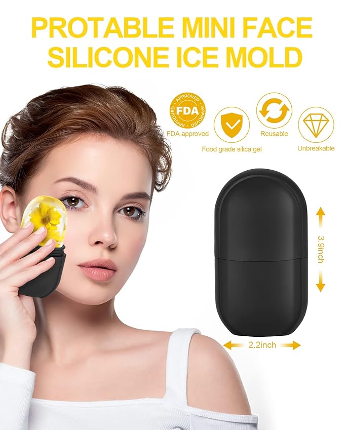 Ice Roller for Face & Eye, Beauty Facial Ice Holder Mold Face Puffiness Relief Massage Skin Care Tools for Brighten Lubricate Shrink Pores Remove Fine Lines
