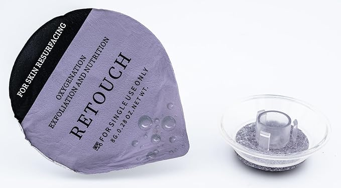 Retouch - Oxygen Facial CO2 Therapy, Home Facial, 6 Pods + 6 Primer Gel + 6 Serum After Treatment (New Formula Less Foam)