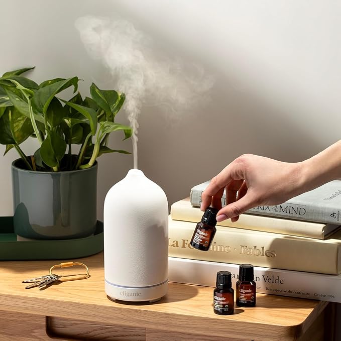 Cliganic Organic Essential Oils Set (Top 5 - The Classics) - 100% Pure Natural - Aromatherapy, Candle Making - Peppermint, Lavender, Eucalyptus, Lemongrass & Orange (Packaging May Vary)