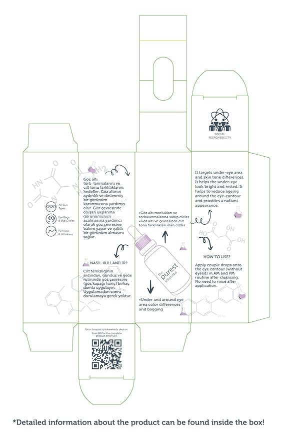 The Purest Solutions Radiance Eye Contour Serum (Caffeine Solutions 5% + Vitamin C) - Bright & Rested Appearance - Skin Tone Difference Reduction - Under-Eye Bag Care - Vegan | Cruelty Free (1 fl. oz)