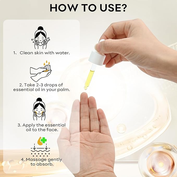 Natural Plant Derived Facial Oil - 100% Organic Anti Aging Facial Seed Oil with Grapeseed, Jojoba Oil, Vitamin E Oil, Daily Facial Oil Hydrating Moisturizer for All Skin Types