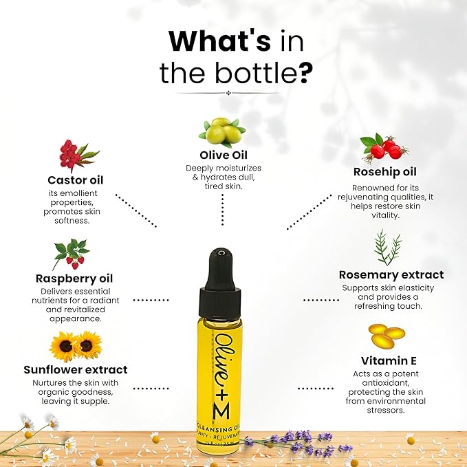 Facial Skin Care Set, Skincare Kit with Oil Cleanser and Hydrating Face Oil, Anti-Aging Moisturizer, Travel Size Mini Makeup Remover Oil, Acne Scar Treatment, Sample Trial Size (25 ml/each)