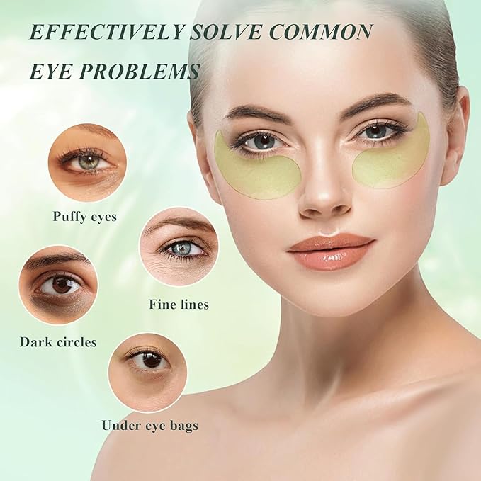 Under Eye Patches, Eye Mask, Eye Patches for Puffy Eyes and Dark Circles - 60 PCS Aloe Vera Under Eye Mask to Reduce Puffiness, Fine Lines, and Wrinkles with Pure Natural Extracts