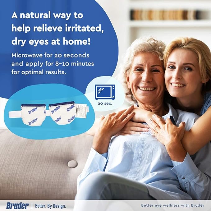 Bruder Moist Heat Eye Compress | Microwave Activated | Fast Acting and Effective Relief for Dry Eye and Other Eye Irritation