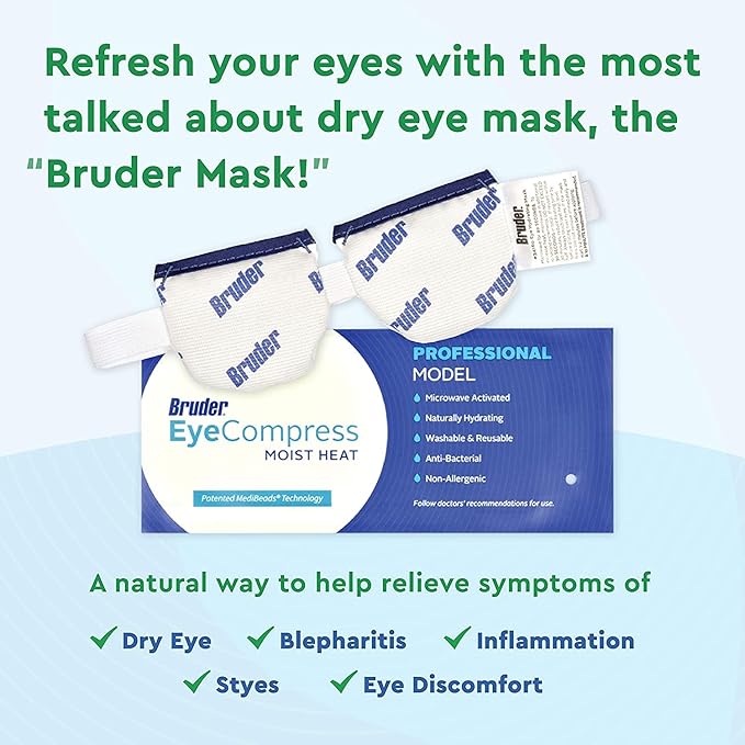 Bruder Moist Heat Eye Compress | Microwave Activated | Fast Acting and Effective Relief for Dry Eye and Other Eye Irritation