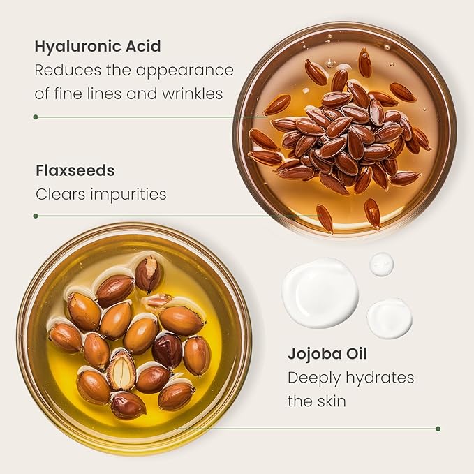 PLANTIFIQUE Korean Jojoba Oil & Hyaluronic Acid Face Massage Serum β Hydrating Anti-Aging Collagen & Niacinamide Formula β Perfect for Gua Sha Facial Massage β Gift for Men & Women