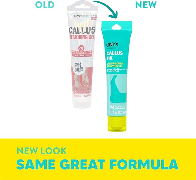 Onyx Professional Callus Remover for Feet - 3.5 oz, Unscented, Powerful Formulation - Extra Strength Gel, Removes Unwanted Calluses in 3-5 Minutes, Hydrating and Softening Heel Callus Remover, 3 Pack