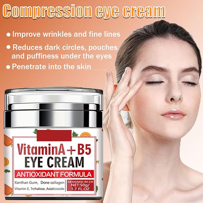 Anti-Aging Eye Cream Revitalizing Under Carrot Eye Cream with Vitamin E and B5 for Puffiness Dark Circles Fine Lines Moisturizing Firming Eye Cream,1.7 FL Oz
