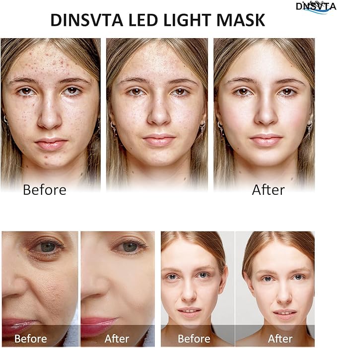 Red Light Therapy for Face, 7 Colors LED Red Blue Light Therapy Mask Cordless Rechargeable Portable Facial Skin Care Beauty Masks at Home Travel