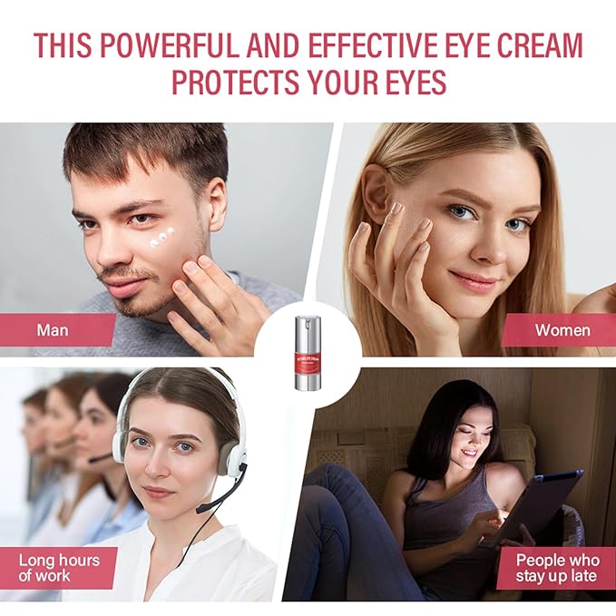 Retinol Eye Cream for Dark Circles and Puffiness, Anti Aging Under Eye Cream Reduce Wrinkles Fine Lines, with Collagen and Hyaluronic Acid,Smooth and Hydrate,Suitable for Sensitive Skin