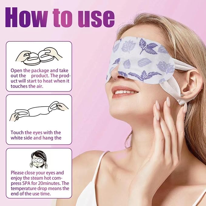 18 Packs Steam Eye Mask for Dry Eyes Self Heating Masks Cornea Care Rest Disposable SPA Warm Eye Compress Sleep Mask 30+ Minutes of Warmth for Reduce Eye Fatigue Travel Essentials (Unscented)