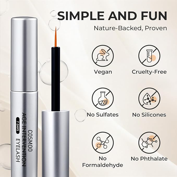 Eyelash Growth Serum, Lash Enhancing Serum with Advanced Formula to Boost Longer Fuller and Thicker Luscious Lashes, Non-Irritating Eyelashes