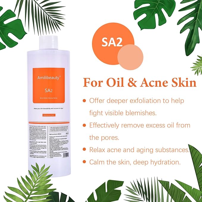 Serums AS1 SA2 AO3, 400ml Peeling Solution Salon Skin Scrub, Facial Cleansing Moisturizing Skin Care, for Small Bubble Skin Care Facial Mask Machine, Ideal Gift for Women