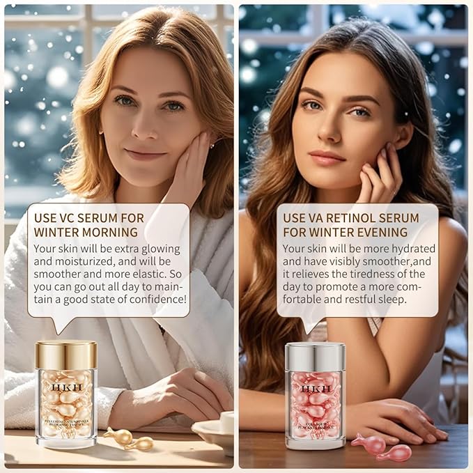 Vitamin C Serum For Face Anti-Wrinkle 30 Capsules With Scissors,Vitamin C Anti-Wrinkle Serum,Vitamin A Retinol Collagen Anti-Aging Night Serum For Women,Smooth,Hydrate,Firming Skin,Travel Portable