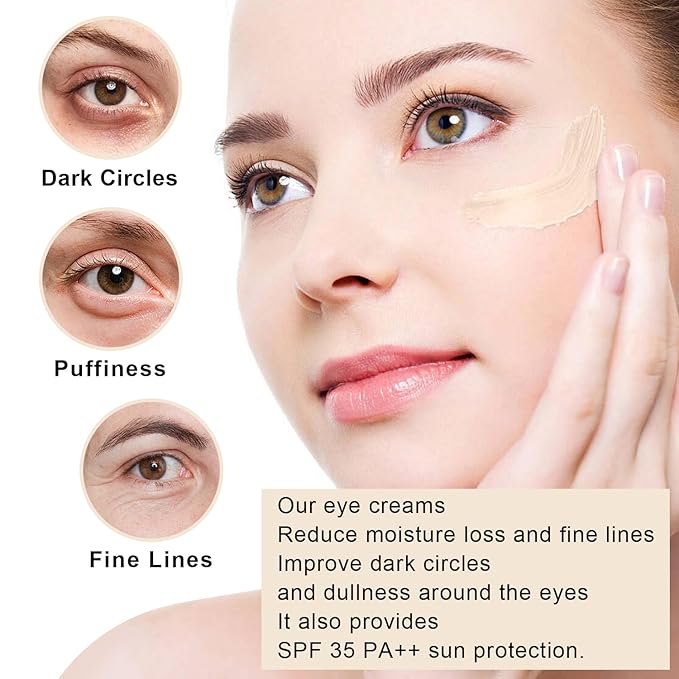 Mineral Eye Cream for Sunscreen, 3-in-1 Anti-Aging Eye Cream,Filter Phone Blue Light for Dark Circle and Fine Lines,15ML(#02 Medium)