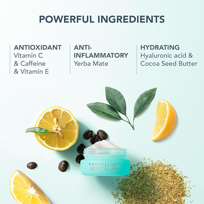 FOREO Hydrate & Brighten UFO 3 LED Set - Face Mask Skincare Device + 14 UFO Activated Masks + IRIS C-Concentrated Brightening Eye Cream, 0.5 Oz - Face Moisturiser