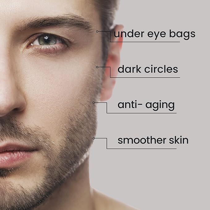 Man Skin Eye Cream for Men - Restore & Defend Anti Aging Eye Cream with Peptides, Avocado Oil and Rice Proteins