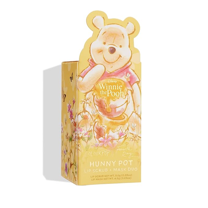 ColourPop x Winnie the Pooh Lip Scrub & Mask Set - Vegan & Cruelty-Free Lip Care Duo - Exfoliates, Moisturizes & Softens - Enriched with a Honey Flavor - Hunny Pot (2 Count)