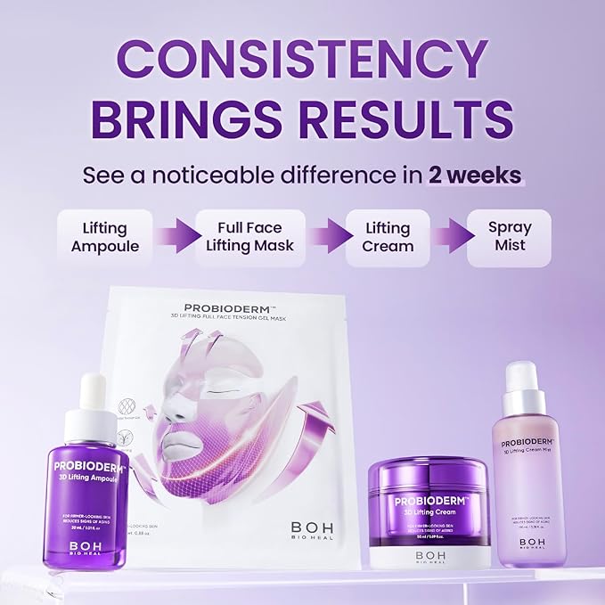 Probioderm 3D Lifting Cream 1.7 fl oz | Advanced Korean Anti-Aging Probiotic Facial Night Cream with 17-Peptide Complex & Patented Probioderm for Wrinkles on Face and Neck