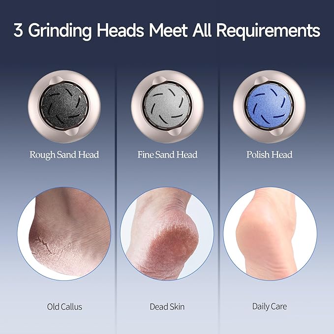 Electric Foot Callus Remover, Rechargeable Foot File Callus Remover for Feet, Portable Foot Scrubber with 10in1 Pedicure Tools for Feet Cracked Heel Dead Skin, 6 Rollers, 3 Speed