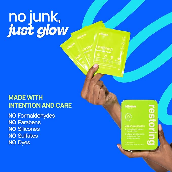 Under Eye Patches 12 Pairs of Themed Hydrogel Eye Gel Pads - For Puffy Eyes and Dark Circles, Under Eye Bags, Wrinkles - Restoring Set with Chamomile