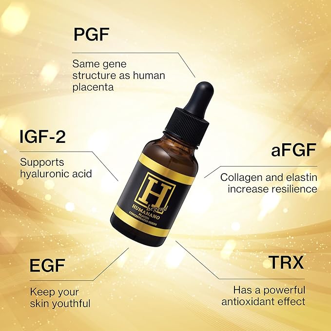 Japanese Placen Liposomal 200% Concentrated Serum, EGF, FGF, "HUMANANO", Paraben Free, Alcohol Free, Mineral Oil Free, Cruelty Free (3.38 fl oz)