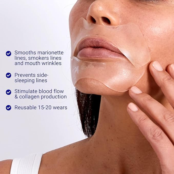 Wrinkles Schminkles Facial Smoothing Set | Mouth & Lip 2-Pack | Eye Wrinkle Patches 3-Pairs | Forehead Wrinkle Patches 2-Pack | Reusable Hypoallergenic Silicone Smoothing Pads