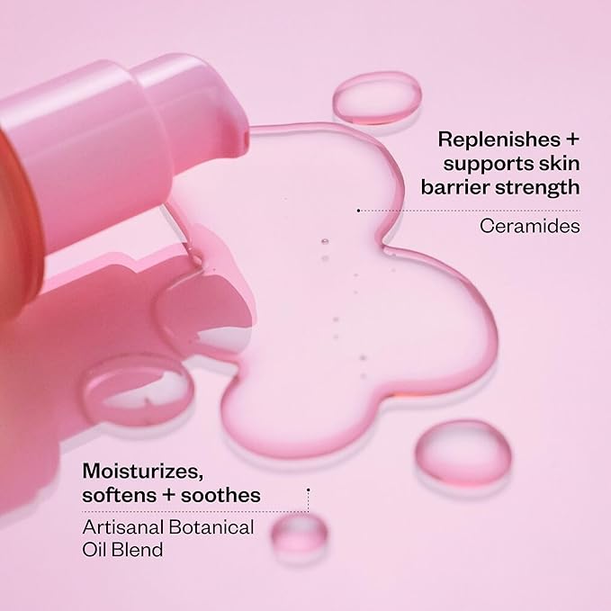 Kosas Plump + Juicy Cushiony Calm Botanical Cleansing Oil – Hydrating Makeup Remover for Face + Eyes, Removes Makeup + SPF, Softens Skin, Boosts Skin Barrier with Botanical Oils and Ceramides