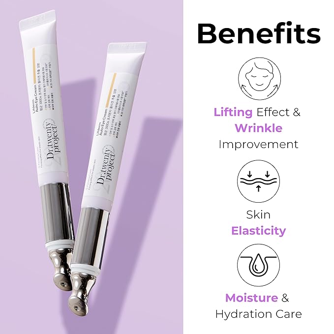 Collagen Lifting Eye Cream with Vibrating Massage Head for Wrinkles, Fine Lines, and Puffy Eye Bags-Under Eye Cream for Dark Circles and Anti-Aging, Korean Skin Care (20ml 0.67 fl oz)