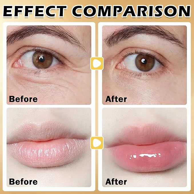 30 PCS Lip Mask Under Eye Mask 24K Gold Eye Mask,Moisturizing Nourishing Lip Mask for Dry Lips,Eye Patches for Puffy Eyes Dark Circles