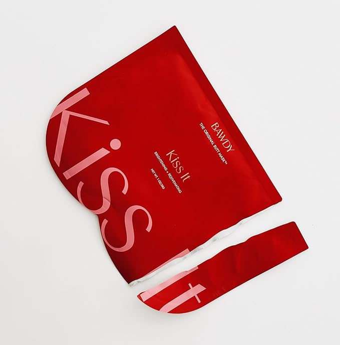 BAWDY Kiss It - Citrus Beauty Butt Mask - Illuminating + Rejuvenating - 2 Sheets, One for Each Cheek - Clean Beauty Mask for Your Butt (2 Sheets - Single Use)