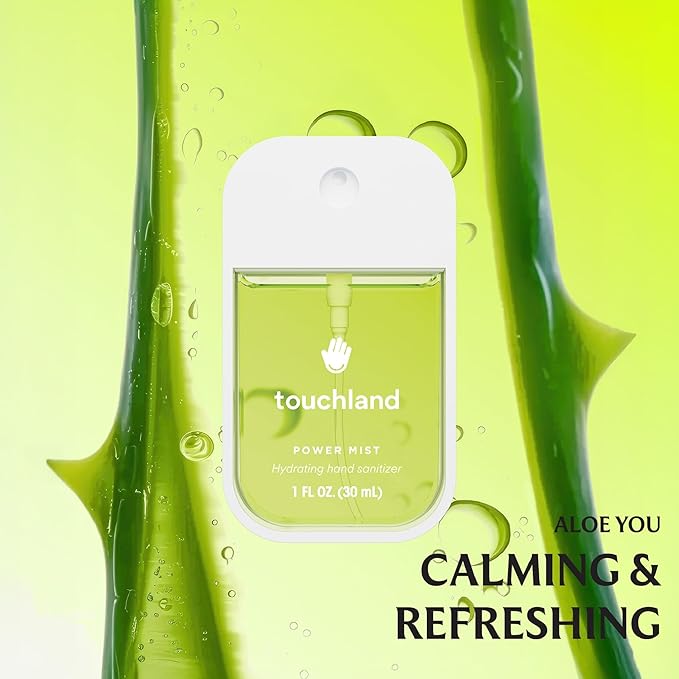 Touchland Power Mist Hydrating Hand Sanitizer Spray, FRESH 5 Set (Mint, Citrus, Lemon Lime, Aloe, Watermelon), 1 FL. OZ. Travel Size (Set of 5)