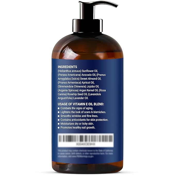 Organic Vitamin E Oil Blend 67,000 IU - 8 fl oz - Made from Pure, Natural Oils for Skin, Scars & Face - Aceite de Vitamina E - Nexon Botanics