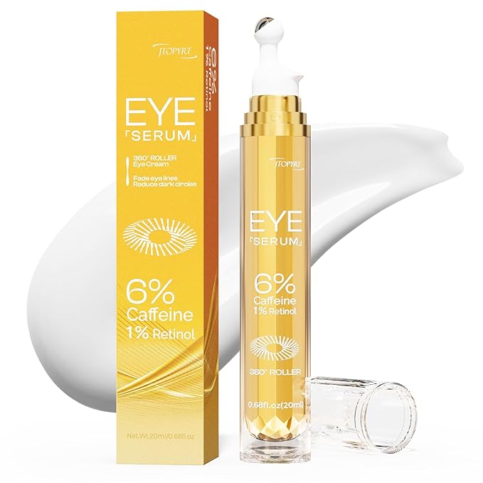6% Caffeine Eye Cream: Dark Circle Remover Hydrating Anti-Wrinkle Eye Care Cream for Women 20ml 0.68fl.oz