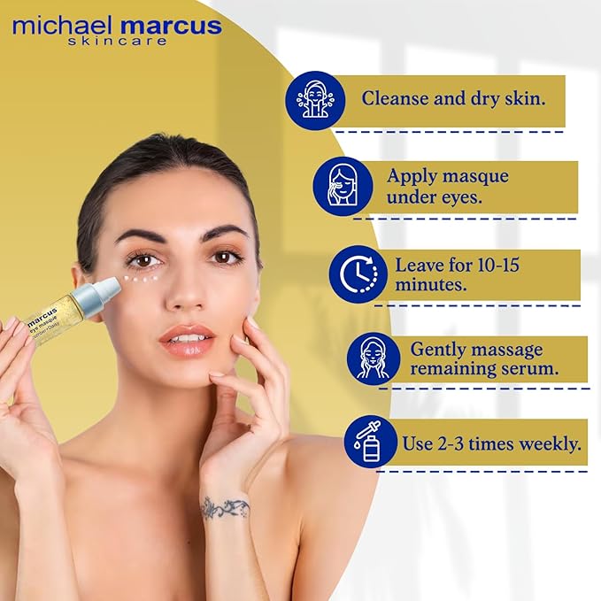 Michael Marcus Anti Fatigue Eye Masque (1 Fl oz) - Eye Cream for Puffy Eyes, Dark Circles, and Wrinkles - Moisturizing for Men & Women โ Natural, Hydrating & Cruelty Free Eye Skincare
