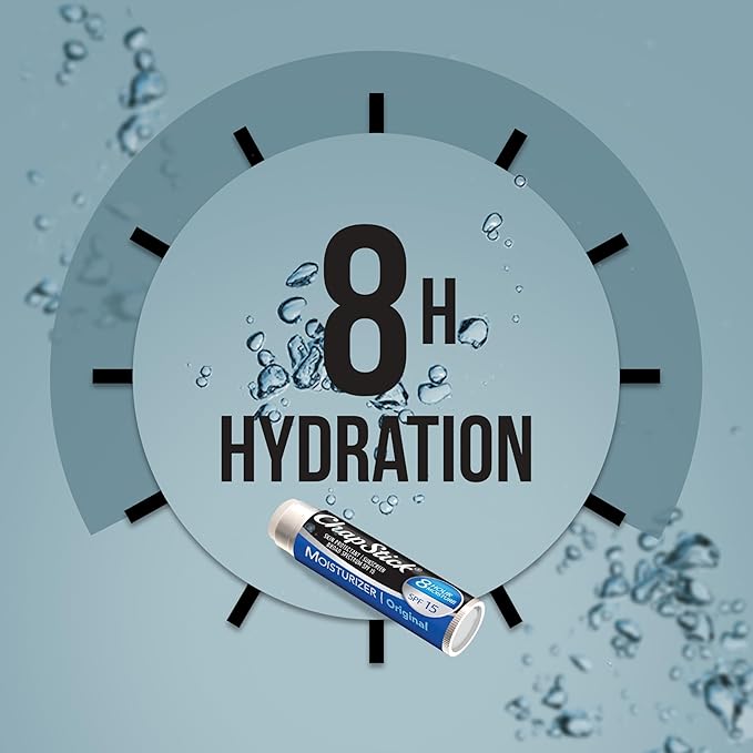 ChapStick Moisturizer Original Lip Balm Tube, SPF 15 and Skin Protectant - 0.15 Oz (Pack of 3)