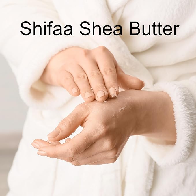 Shea Butter - 100% Pure and Unrefined from Ghana I Raw, Natural Moisturizer & Organic for Skin, Hair, Lips & Body - (Shifaa). Good for Scars and Rashes, Eczema - 7oz
